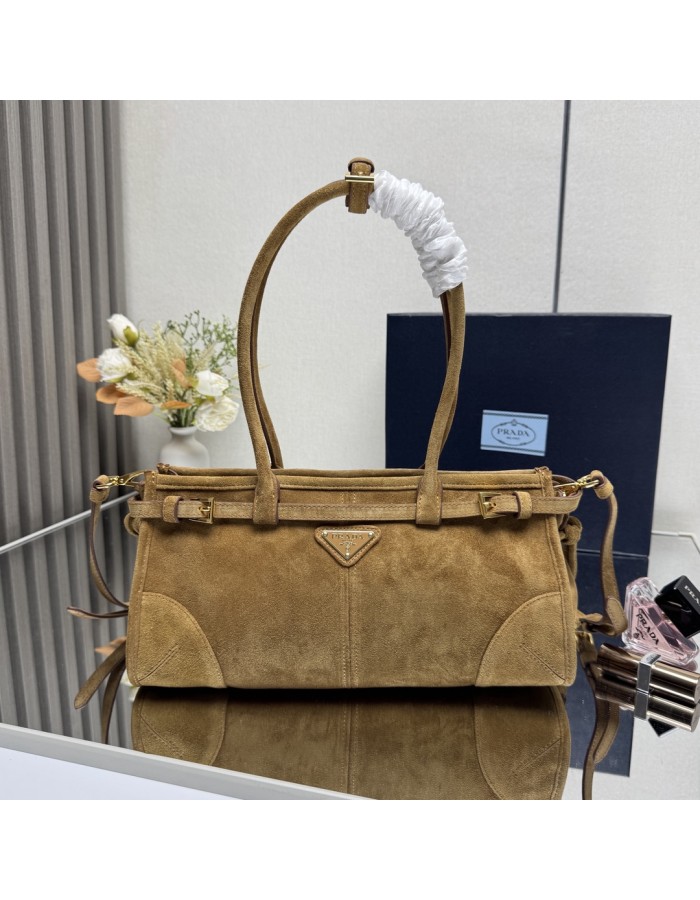 Borsa a mano Prada Bonnie medium in pelle scamosciata PRADA