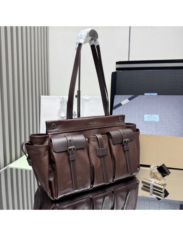 Borsa shopping Prada Route large in pelle PRADA