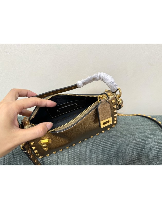 Borsa Piccola A Tracolla Rockstud In Vitello Laminato VALENTINO