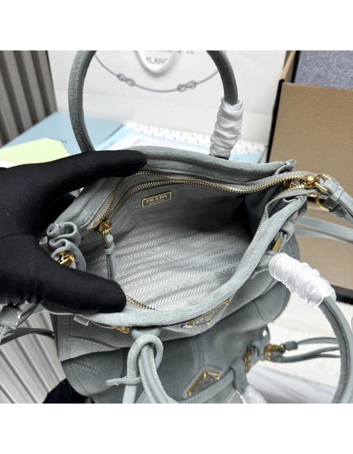 Borsa a mano Prada Bonnie mini in pelle scamosciata PRADA