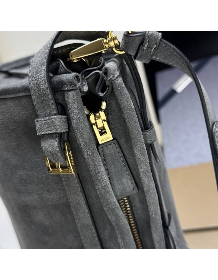Borsa a mano Prada Bonnie extra large in pelle scamosciata PRADA