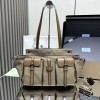 Borsa shopping Prada Route large in canvas e pelle PRADA