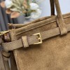 Borsa a mano Prada Bonnie large in pelle scamosciata PRADA