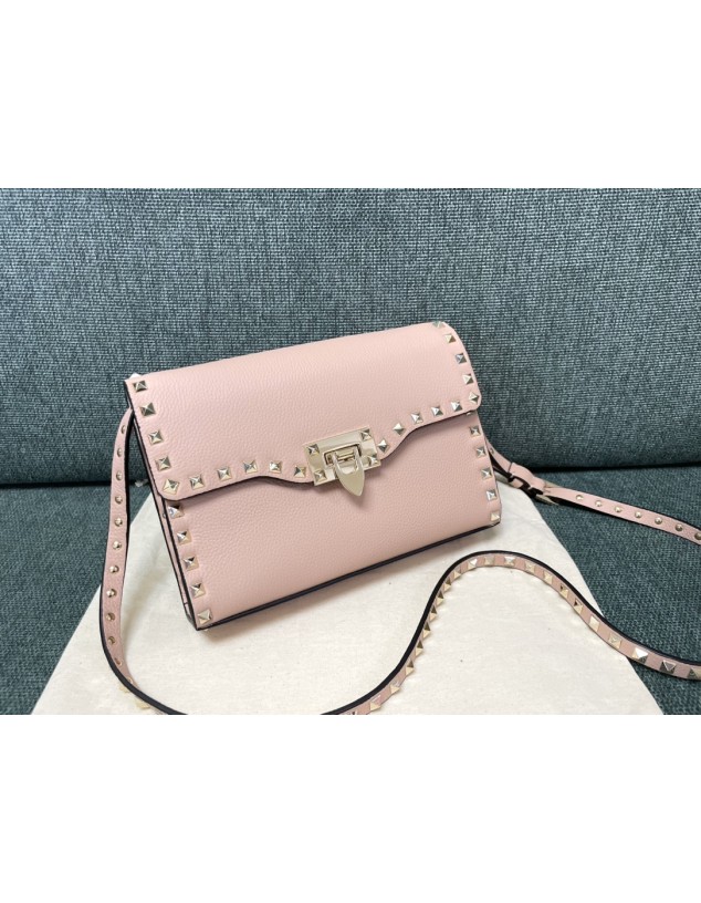 Borsa Piccola A Tracolla Rockstud In Vitello Granato VALENTINO