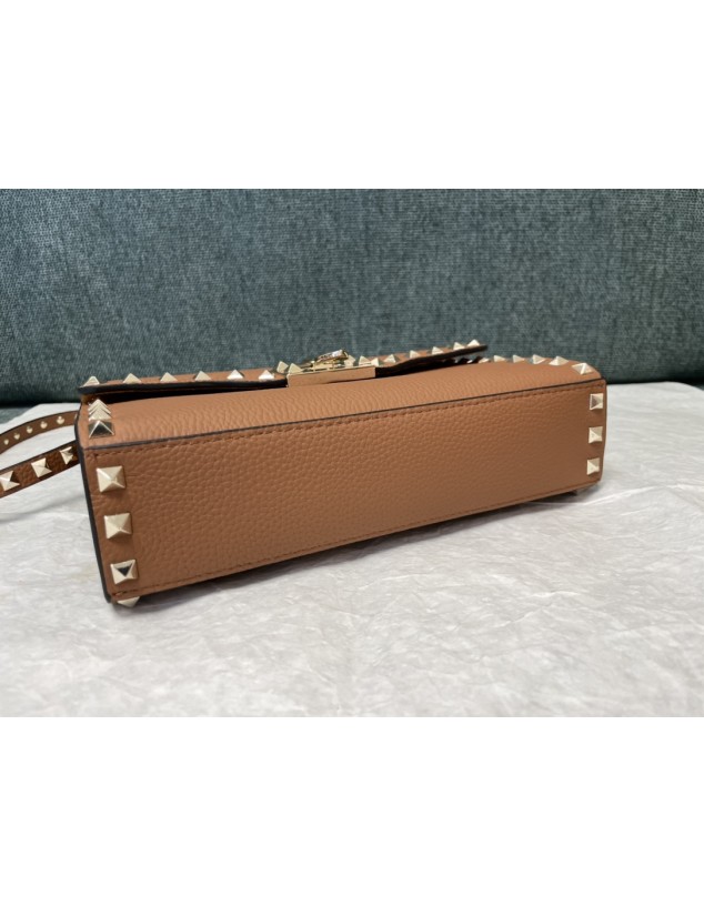 Borsa Piccola A Tracolla Rockstud In Vitello Granato VALENTINO