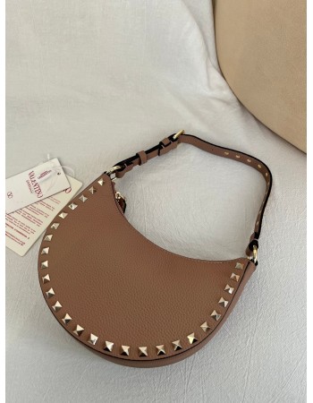 Mini Borsa Hobo Rockstud In Vitello Granato VALENTINO