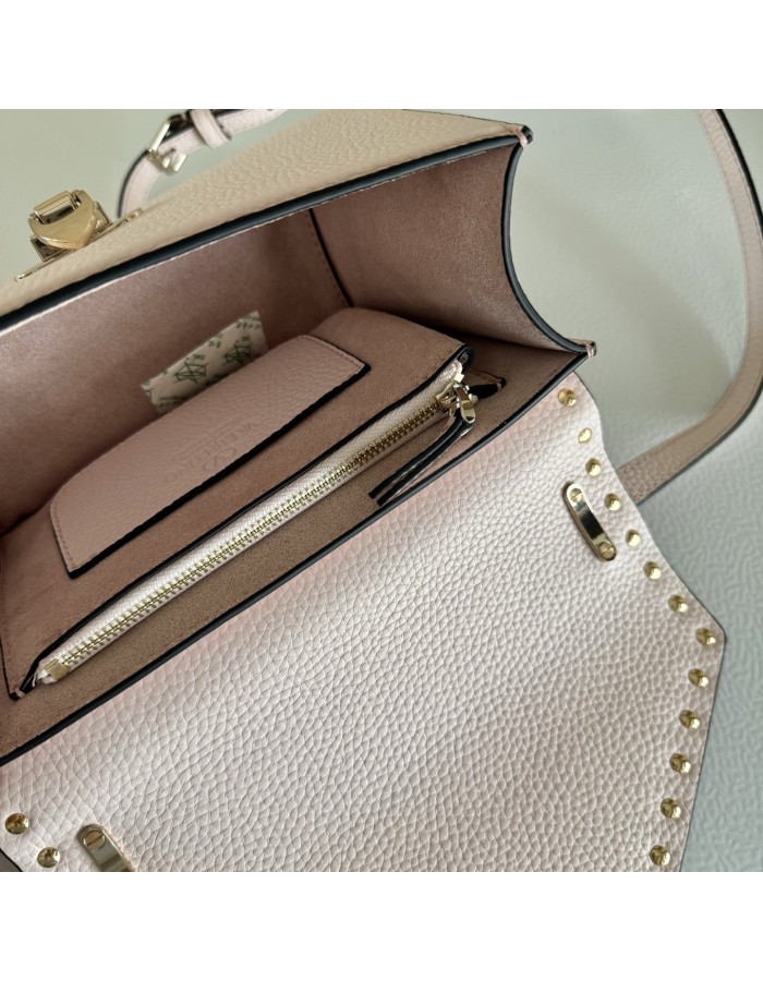 Borsa Piccola A Tracolla Rockstud In Vitello Granato VALENTINO