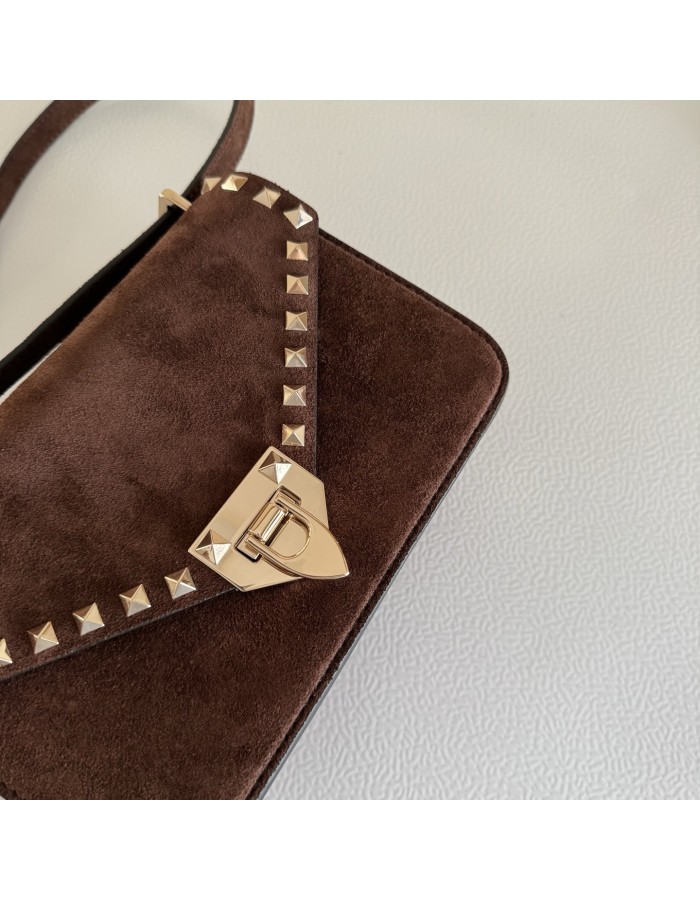 Borsa Piccola A Tracolla Rockstud In Suede VALENTINO