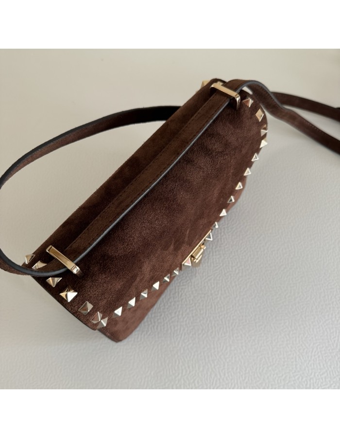 Borsa Piccola A Tracolla Rockstud In Suede VALENTINO