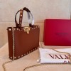 Mini Borsa Shopping Rockstud In Vitello Granato VALENTINO