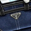 Borsa a mano Prada Bonnie small in denim e pelle PRADA