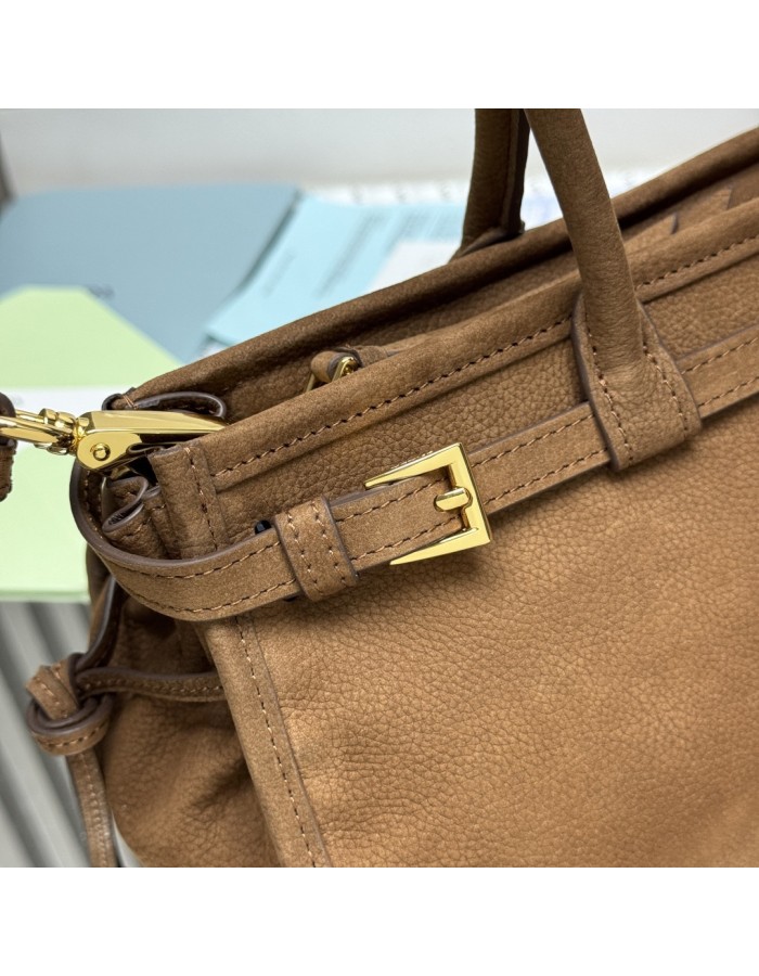 Borsa a mano Prada Bonnie medium in pelle nabuk PRADA