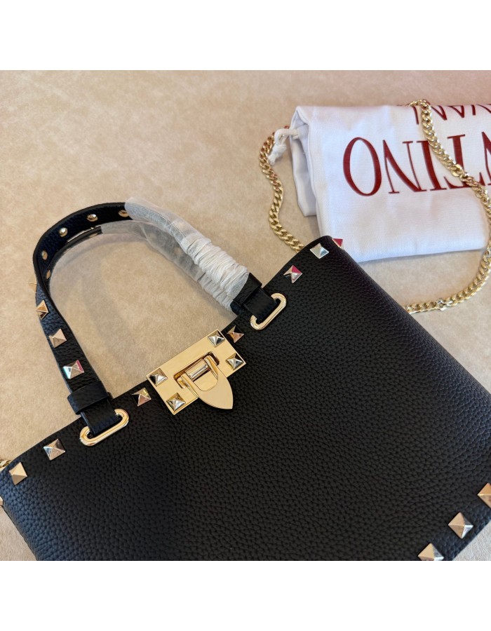 Mini Borsa Shopping Rockstud In Vitello Granato VALENTINO