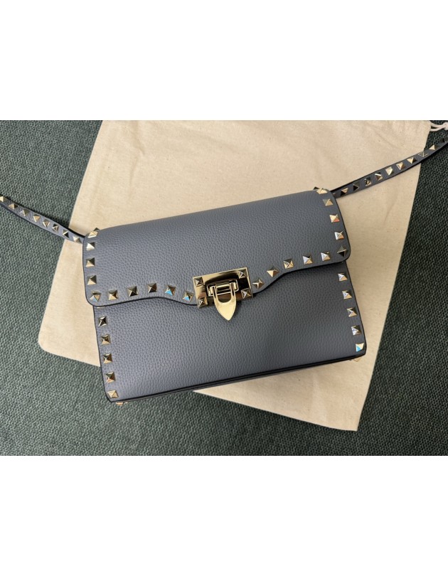 Borsa Piccola A Tracolla Rockstud In Vitello Granato VALENTINO