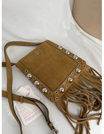 Borsa A Spalla Piccola  Nellcôte In Suede Con Frange VALENTINO