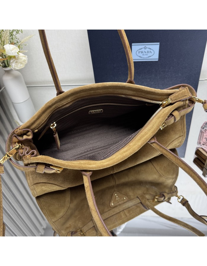 Borsa a mano Prada Bonnie medium in pelle scamosciata PRADA