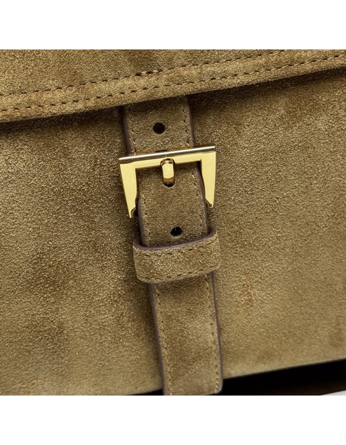 Borsa a spalla Prada Explore medium in pelle scamosciata PRADA