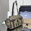 Borsa shopping Prada Route large in canvas e pelle PRADA