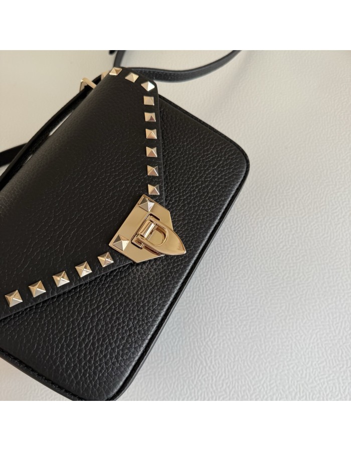 Borsa Piccola A Tracolla Rockstud In Vitello Granato VALENTINO