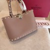 Mini Borsa Shopping Rockstud In Vitello Granato VALENTINO