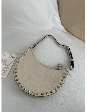 Mini Borsa Hobo Rockstud In Vitello Granato VALENTINO