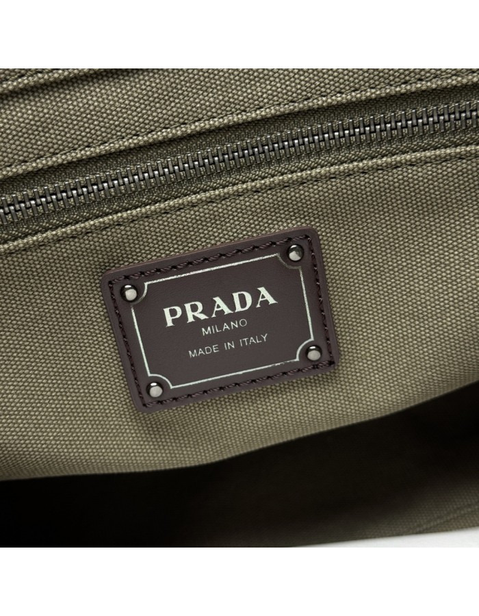 Borsa shopping Prada Route large in canvas e pelle PRADA
