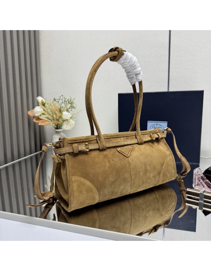 Borsa a mano Prada Bonnie medium in pelle scamosciata PRADA