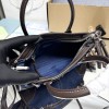 Borsa a mano Prada Bonnie small in denim e pelle PRADA