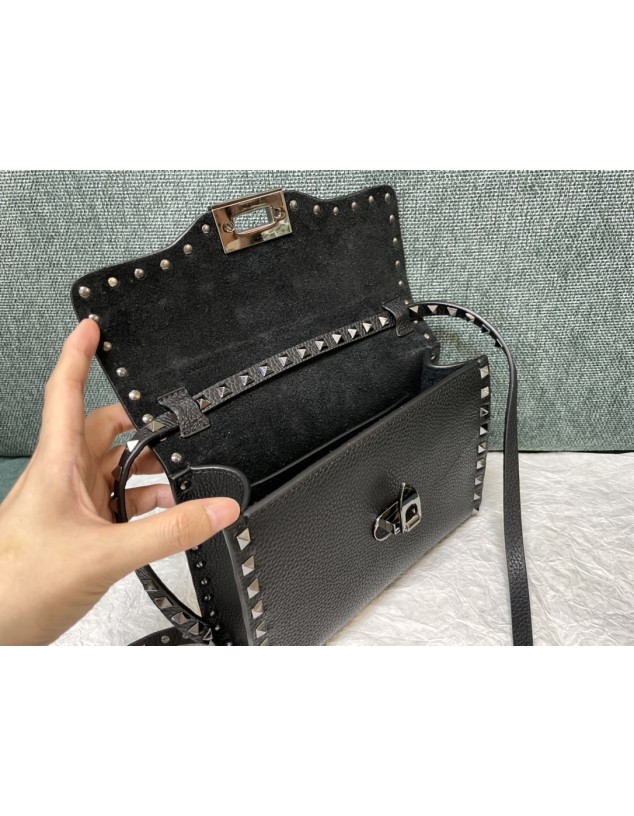 Borsa Piccola A Tracolla Rockstud In Vitello Granato VALENTINO