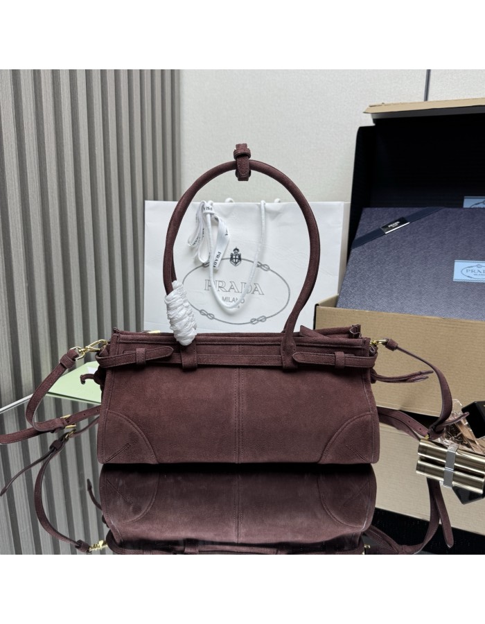 Borsa a mano Prada Bonnie medium in pelle scamosciata PRADA