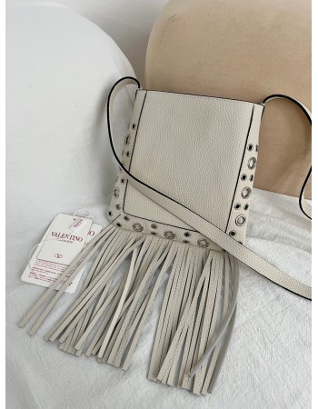 Borsa A Spalla Piccola  Nellcôte In Pelle Con Frange VALENTINO