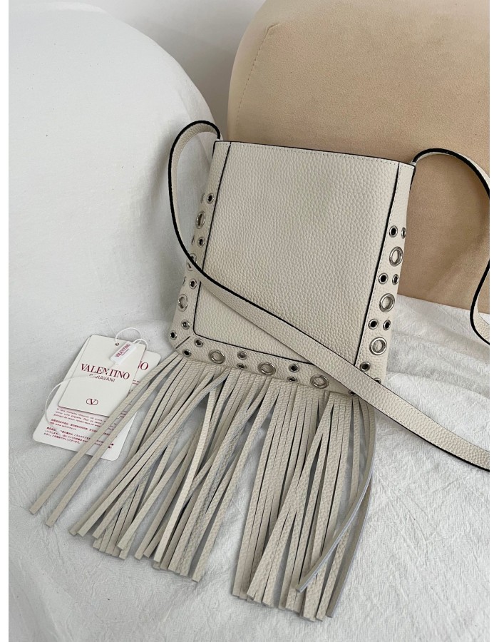 Borsa A Spalla Piccola  Nellcôte In Pelle Con Frange VALENTINO