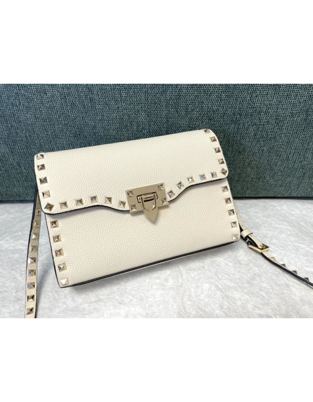 Borsa Piccola A Tracolla Rockstud In Vitello Granato VALENTINO