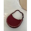 Mini Borsa Hobo Rockstud In Vitello Granato VALENTINO