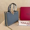 Mini Borsa Shopping Rockstud In Vitello Granato VALENTINO