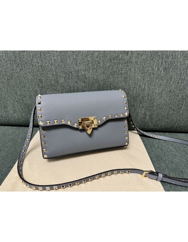 Borsa Piccola A Tracolla Rockstud In Vitello Granato VALENTINO