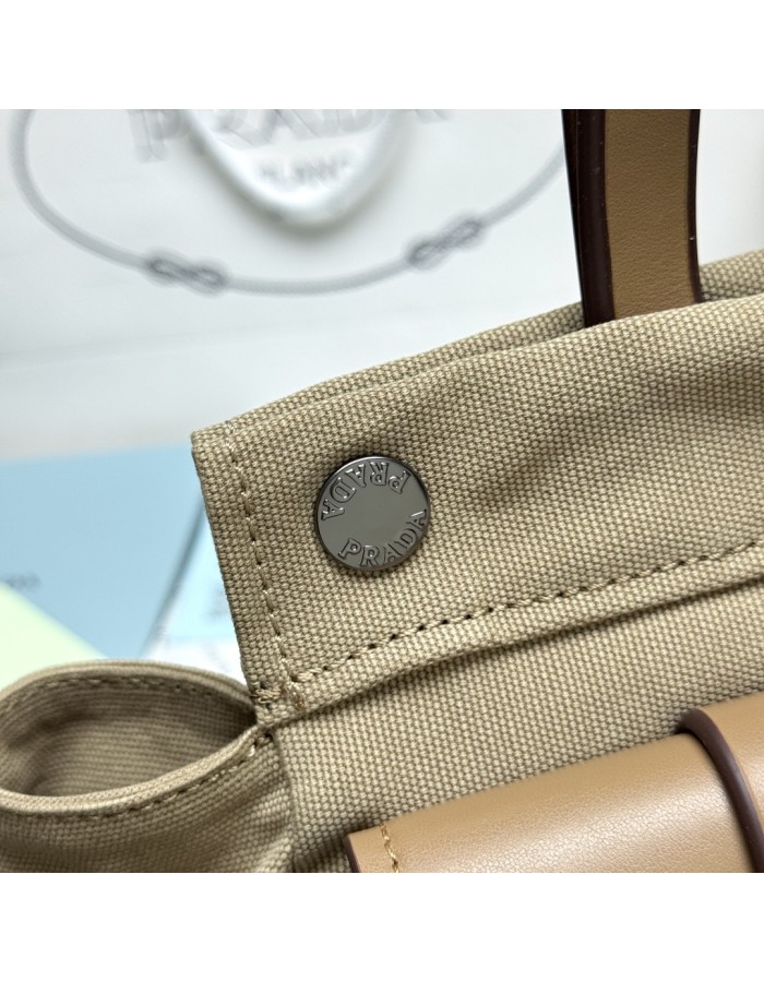 Borsa shopping Prada Route large in canvas e pelle PRADA