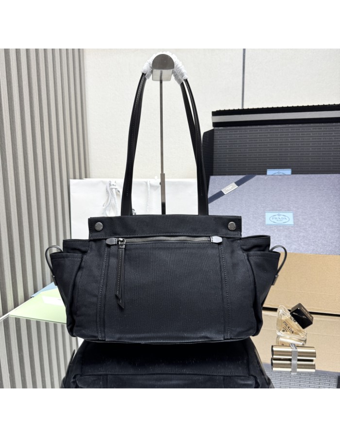 Borsa shopping Prada Route large in canvas e pelle PRADA