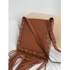 Borsa A Spalla Nellcôte In Pelle Con Frange VALENTINO