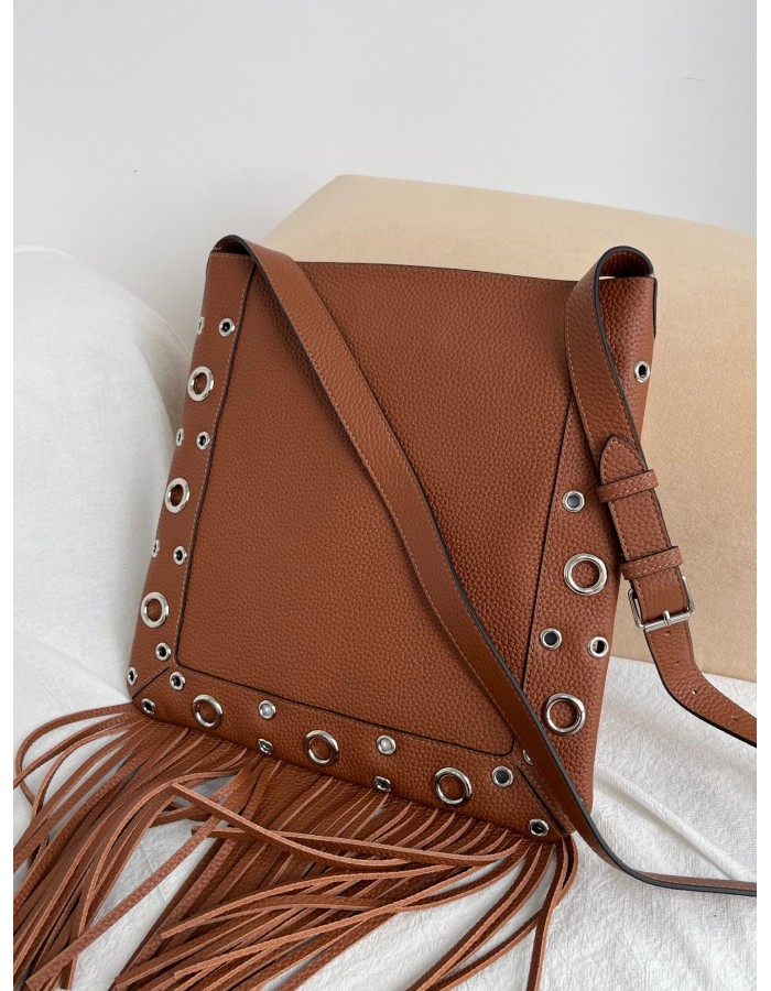 Borsa A Spalla Nellcôte In Pelle Con Frange VALENTINO