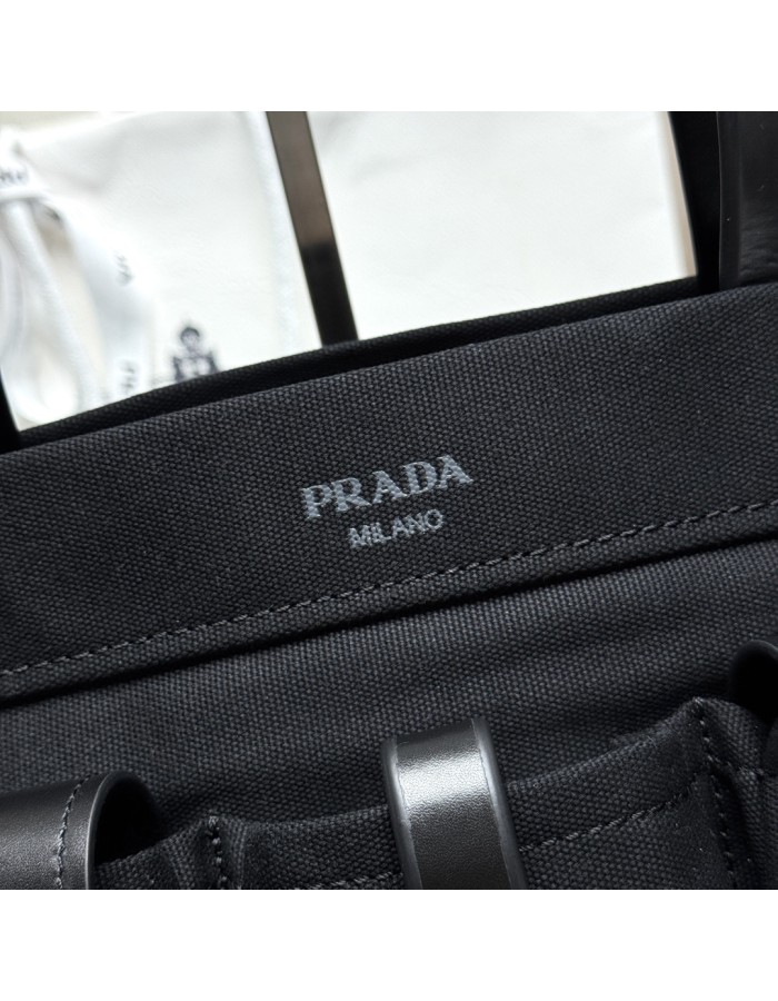Borsa shopping Prada Route large in canvas e pelle PRADA
