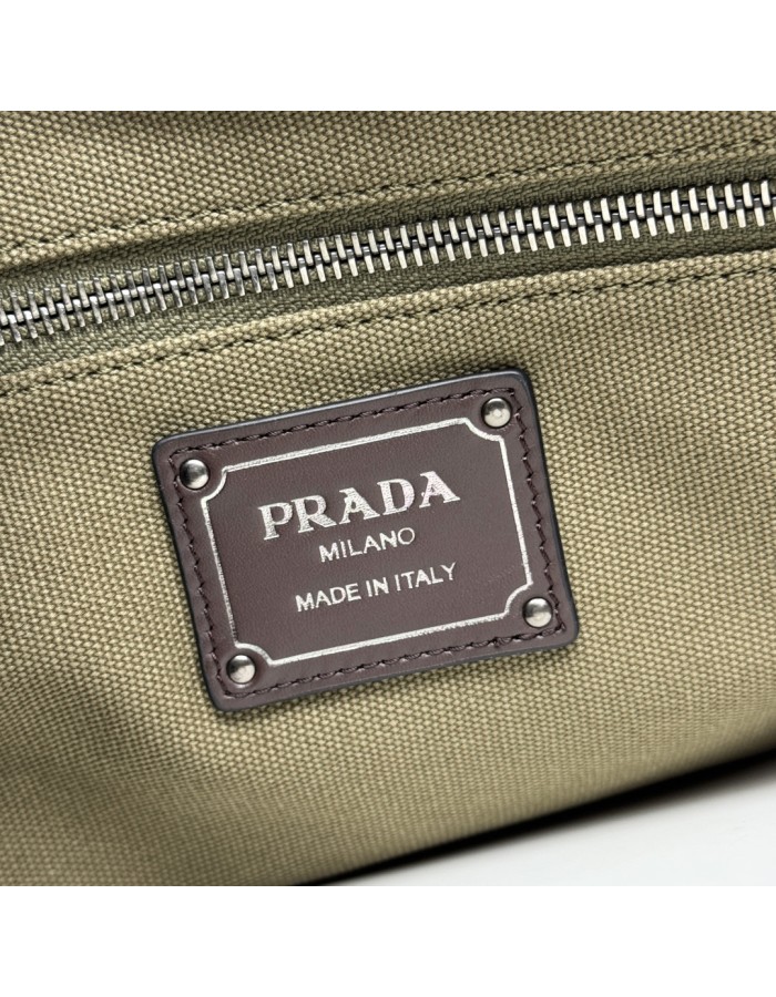 Borsa shopping Prada Route large in canvas e pelle PRADA