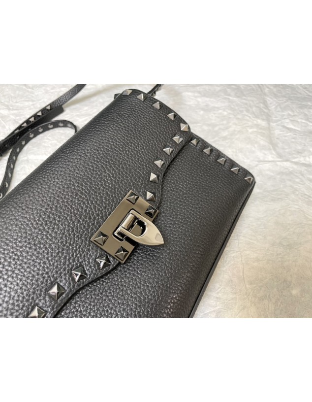 Borsa Piccola A Tracolla Rockstud In Vitello Granato VALENTINO