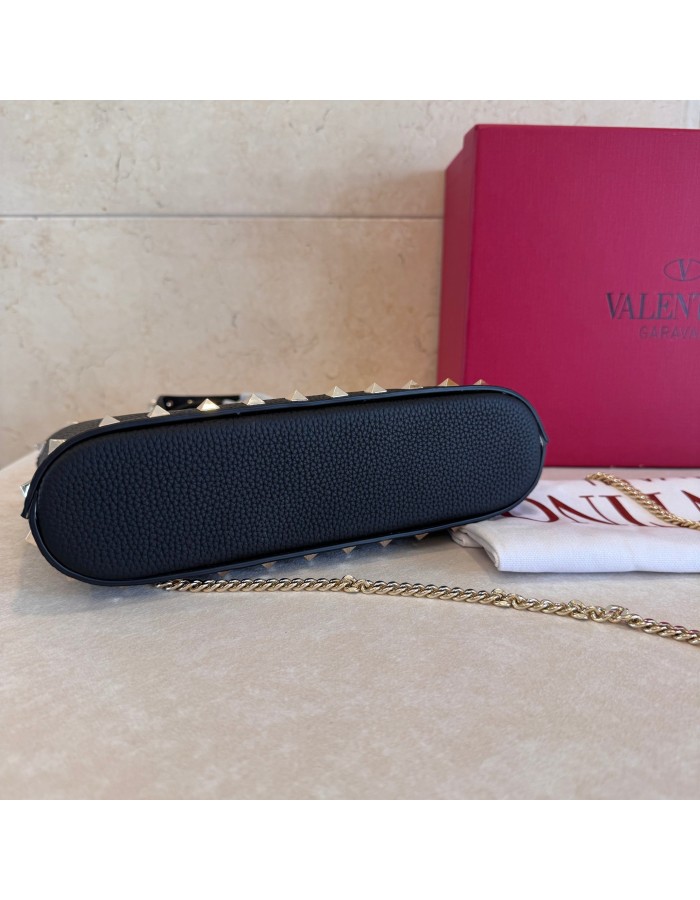 Mini Borsa Shopping Rockstud In Vitello Granato VALENTINO