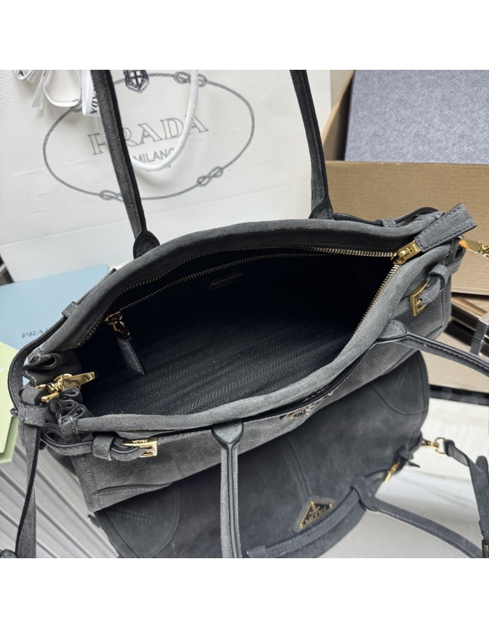 Borsa a mano Prada Bonnie medium in pelle scamosciata PRADA