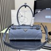 Borsa a mano Prada Bonnie medium in pelle nabuk PRADA