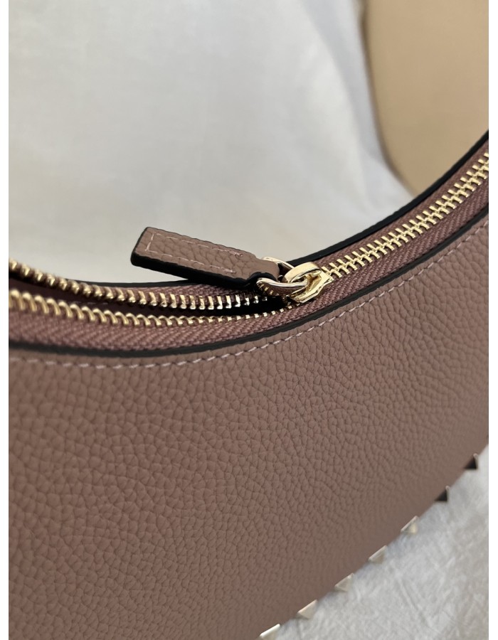 Mini Borsa Hobo Rockstud In Vitello Granato VALENTINO