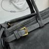 Borsa a mano Prada Bonnie large in pelle scamosciata PRADA
