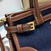 Borsa a mano Prada Bonnie small in denim e pelle PRADA