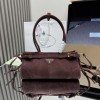 Borsa a mano Prada Bonnie medium in pelle scamosciata PRADA